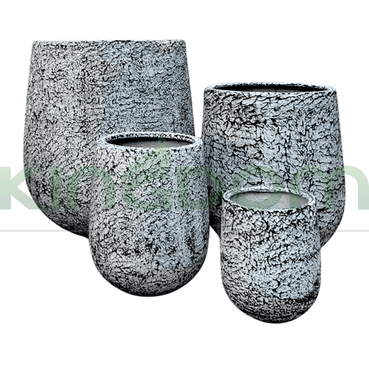 Atlantis Fibreglass Textured Garden Pots | White - Kingdom Horticulture Kingdom Horticulture