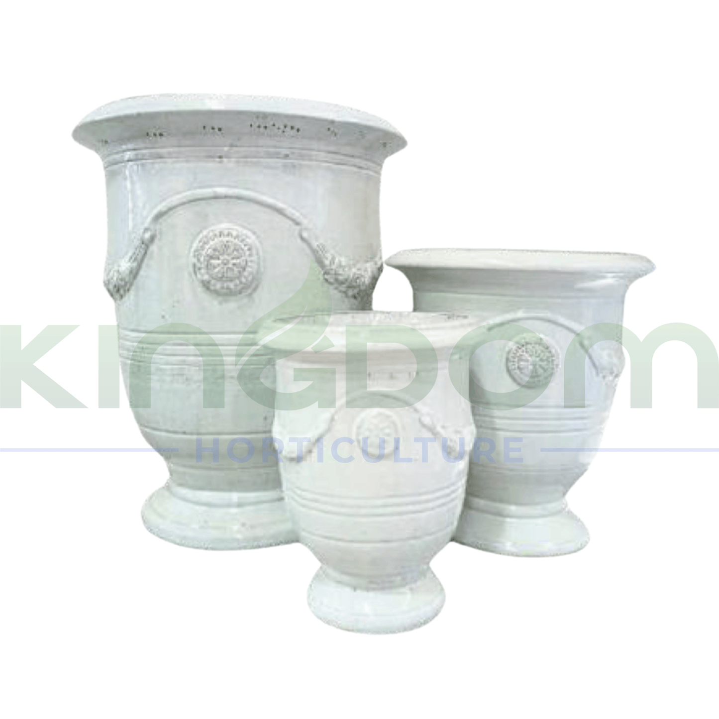 Glazed Anduze Urn | White | 4 Options - Kingdom Horticulture Kingdom Horticulture