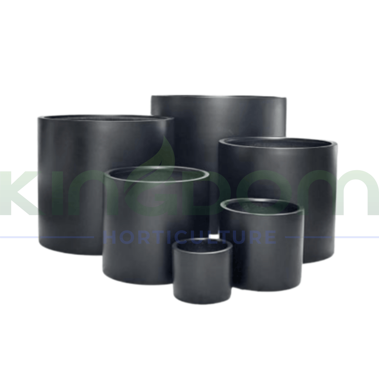 Lightweight Barrel Garden Pots | Matte Black - Kingdom Horticulture Kingdom Horticulture