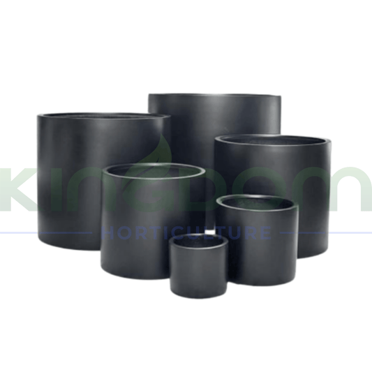 Lightweight Barrel Garden Pots | Matte Black - Kingdom Horticulture Kingdom Horticulture