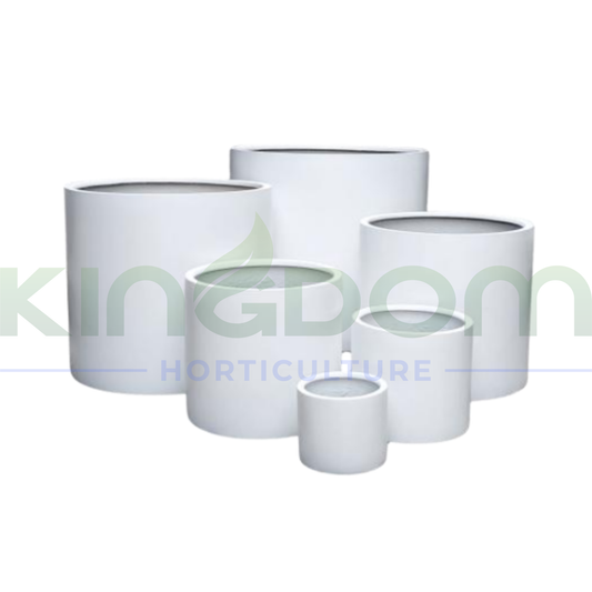 Lightweight Barrel Garden Pots | Matte White - Kingdom Horticulture Kingdom Horticulture