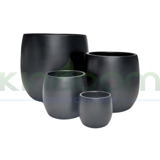 Lightweight Egg Garden Pots |  Matte Black - Kingdom Horticulture Kingdom Horticulture