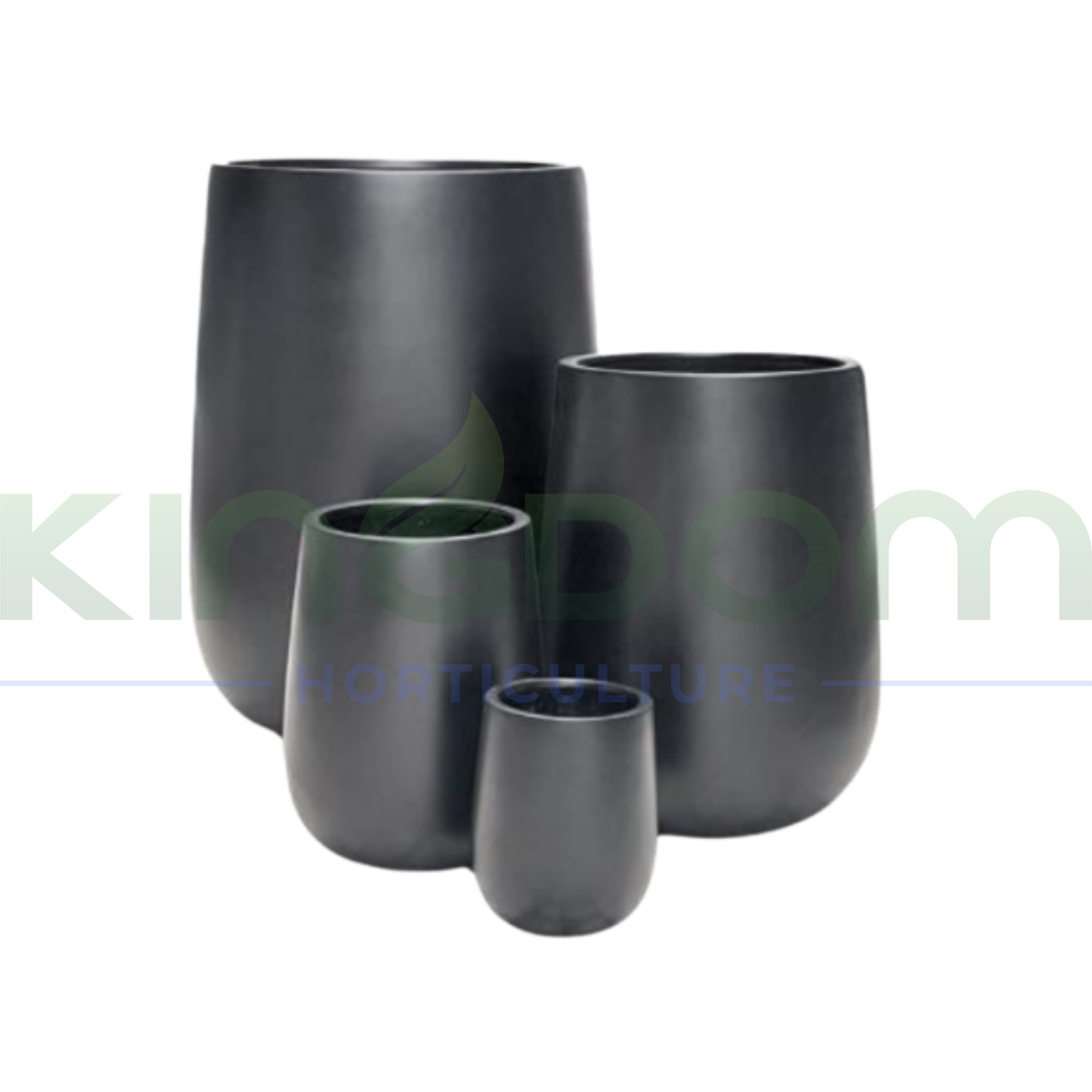 Lightweight Egg Garden Pots Tall | Matte Black - Kingdom Horticulture Kingdom Horticulture