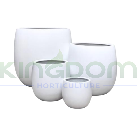 Lightweight Egg Garden Pots | Matte White - Kingdom Horticulture Kingdom Horticulture