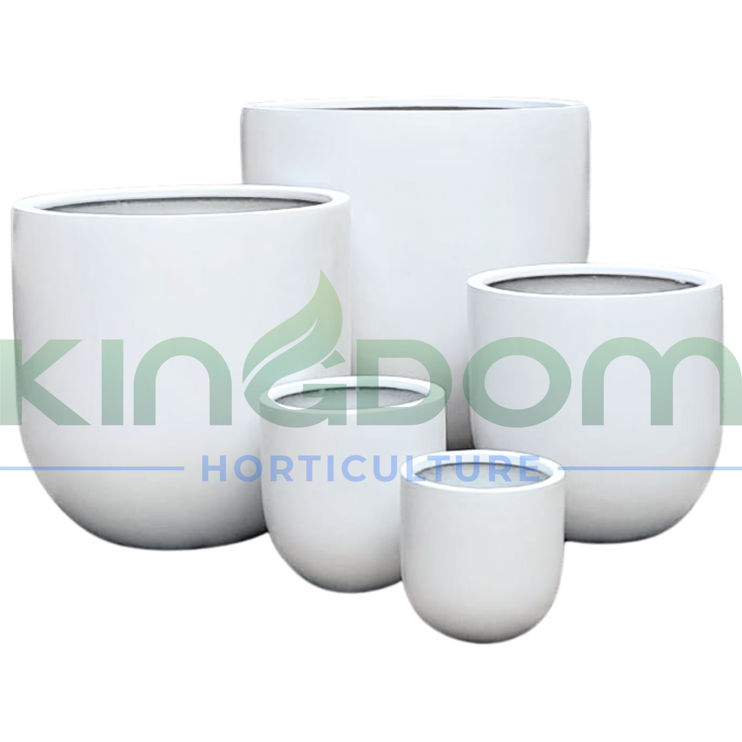 Lightweight U Planters Garden Pots 'Matte White' Kingdom Horticulture