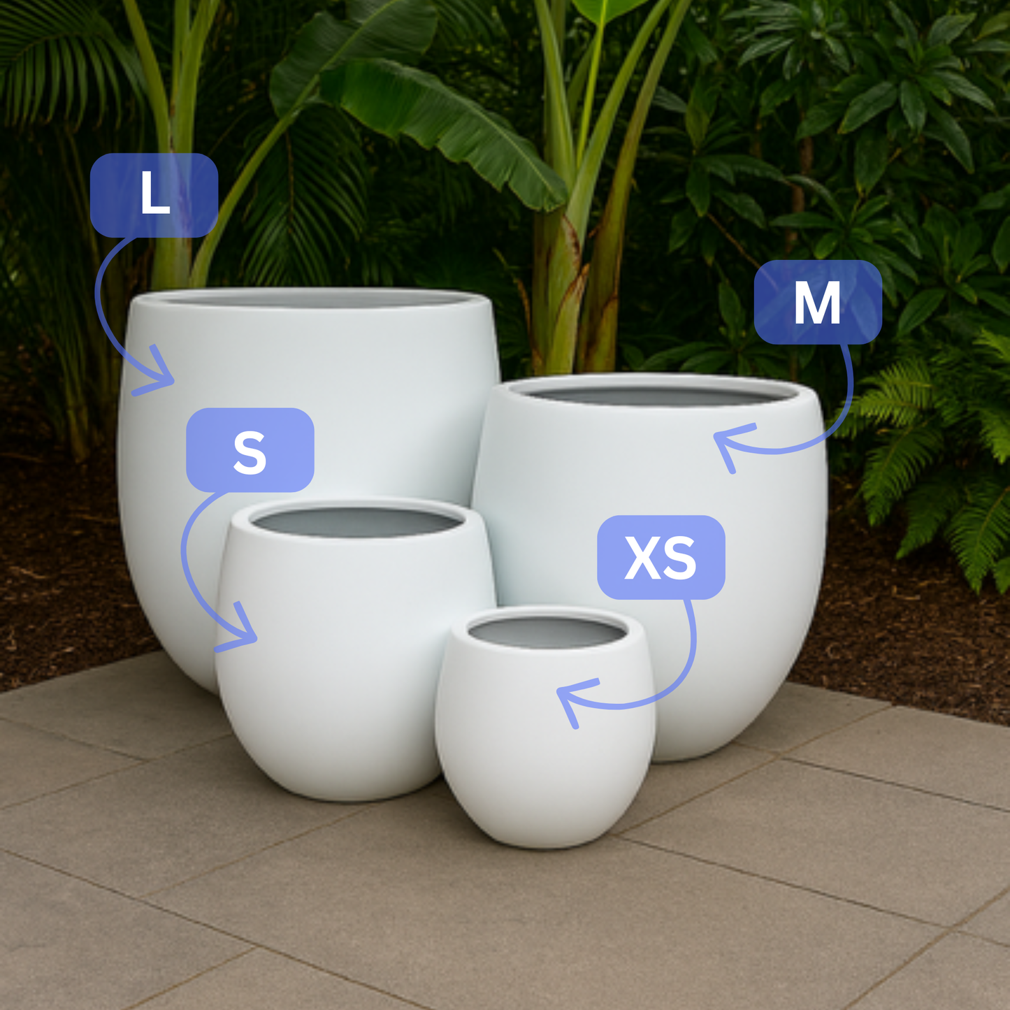 Lightweight Egg Garden Pots | Matte White Kingdom Horticulture