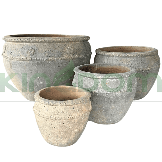 Artisan Stone Style Garden Pots with Detail - Kingdom Horticulture Kingdom Horticulture