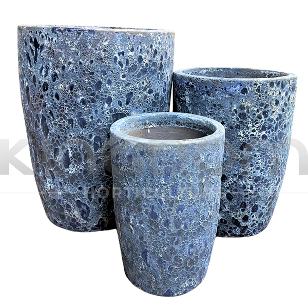 Ancient Snakeskin Crucible Pot | Blue