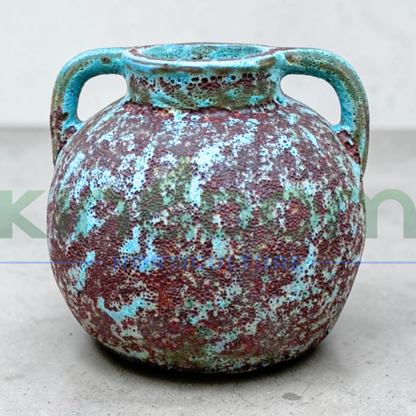Ancient Stone Agatha Garden Pot Urn Vase Planter | Aqua Blue