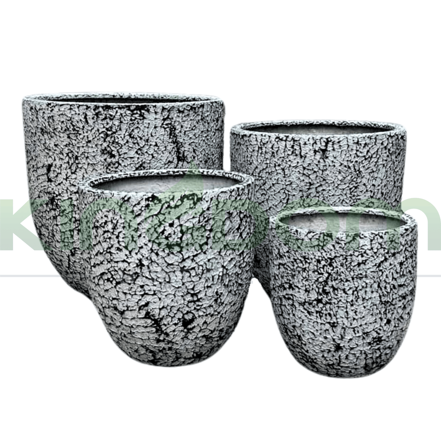 Atlanta's Textured Fibreglass Garden Pots | White - Kingdom Horticulture Kingdom Horticulture