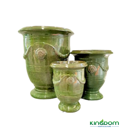 Glazed Anduze Urn Pot | Green | 4 Options Kingdom Horticulture