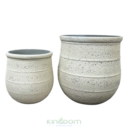 Fossil Capri Rope Garden Pot - Mid Light Weight | Ivory