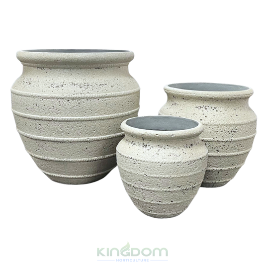 Fossil Roman Rope Garden Pot - Mid Light Weight | Ivory Kingdom Horticulture