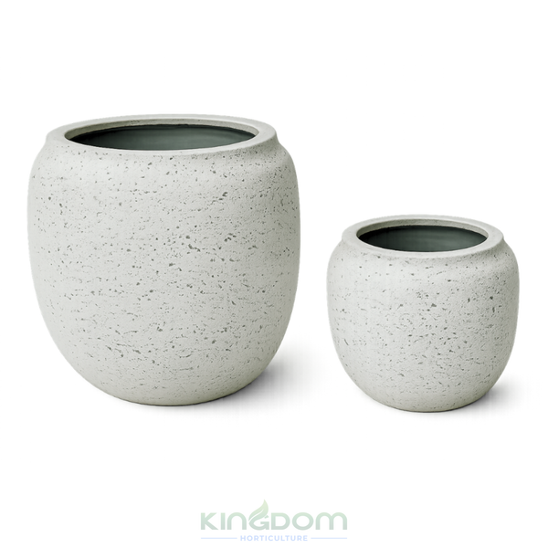Fossil Lightweight Rotund Planter | Ivory