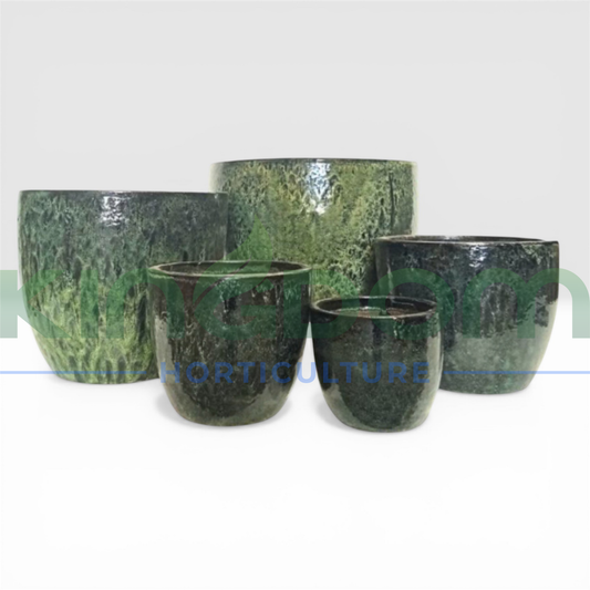 Glazed Green Egg U Planter Pot | Multiple Sizes Kingdom Horticulture
