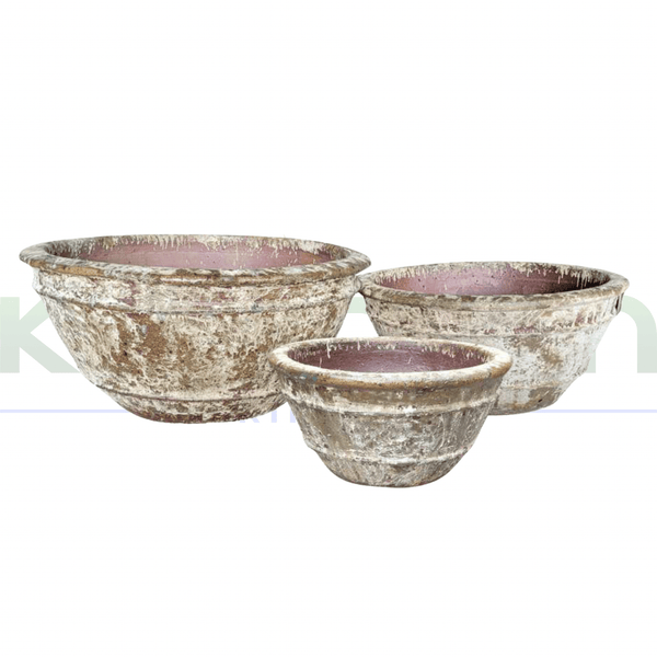 Ancient Saigon Bowl Garden Planter | Khaki - Kingdom Horticulture