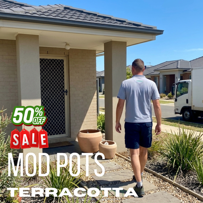 Terracotta Mod Garden Pots Planters | SET OF 2
