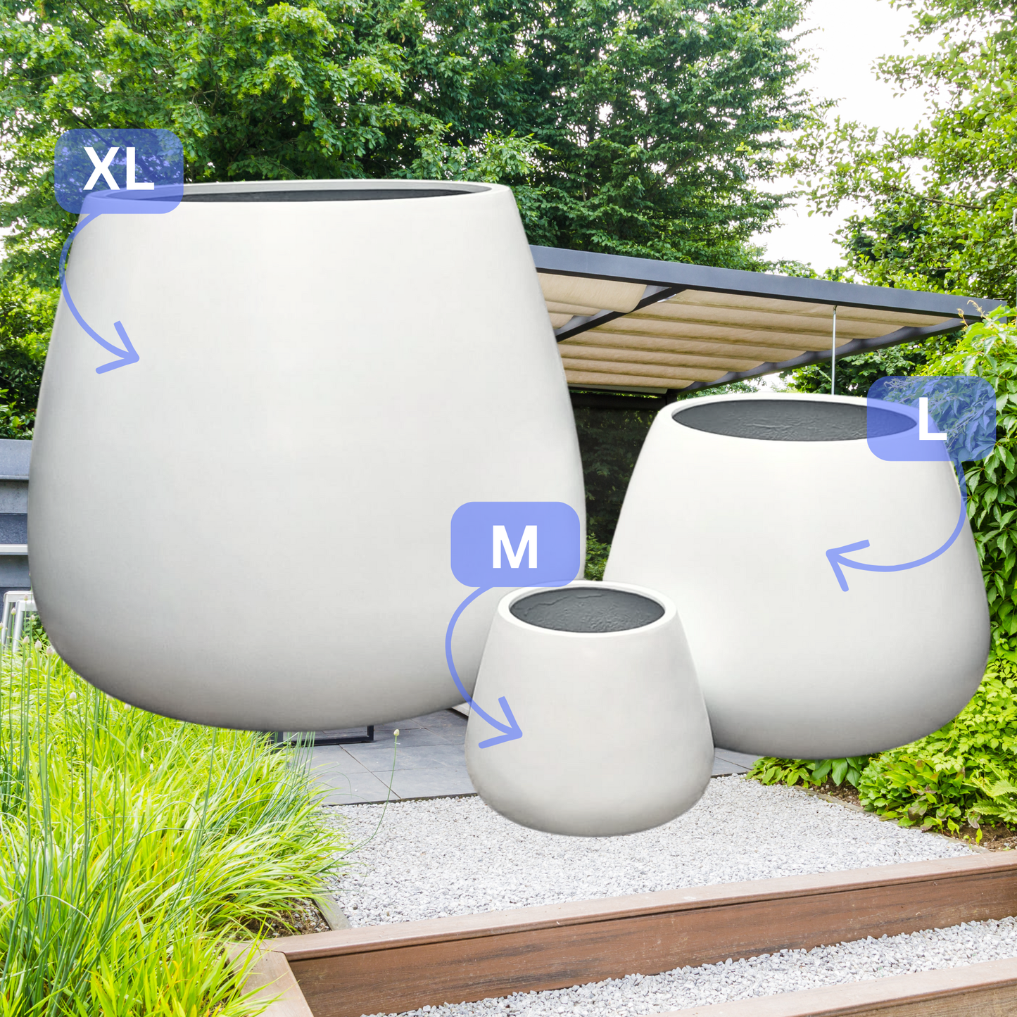 Lightweight Garden Pots | Matte White Kingdom Horticulture