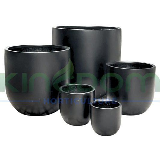Lightweight U Planters Garden Pots 'Matte Black' Kingdom Horticulture