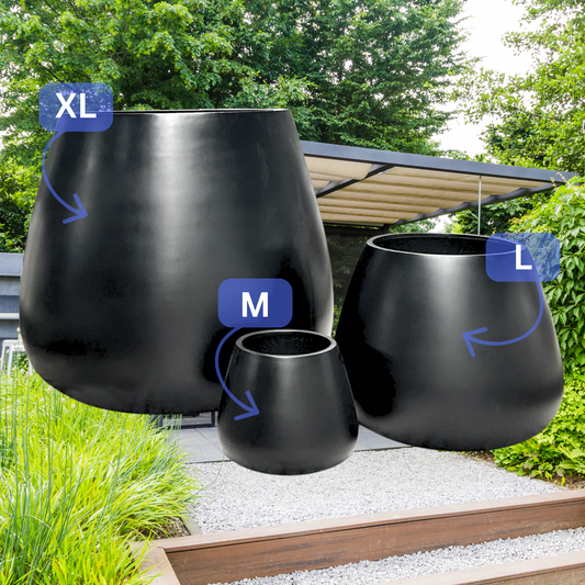 Lightweight  Garden Pots | Matte Black Kingdom Horticulture