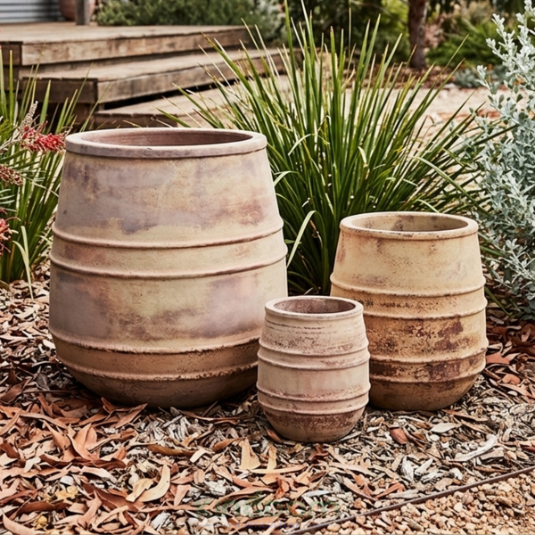Outback Terracotta Belly Ring Garden Pot