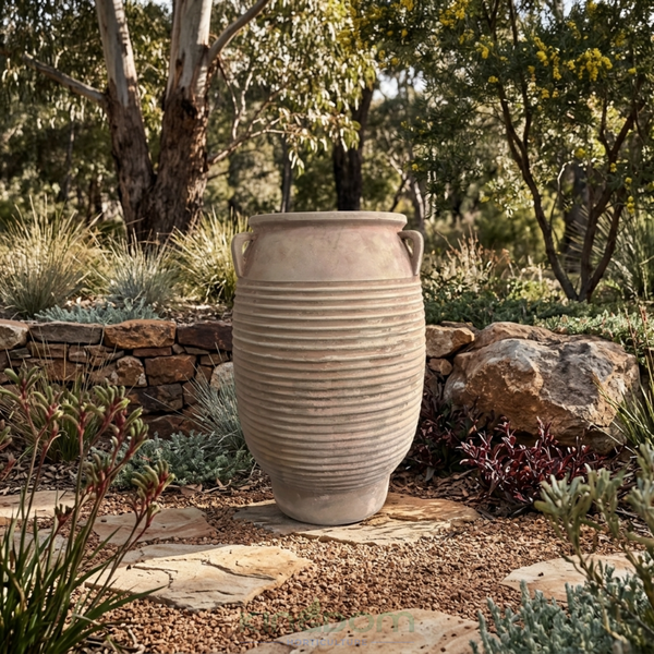 Outback Terracotta Ribbed Tall Urn