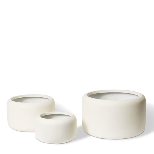 Lightweight Low Fibrestone Garden Pot | Beige Kingdom Horticulture