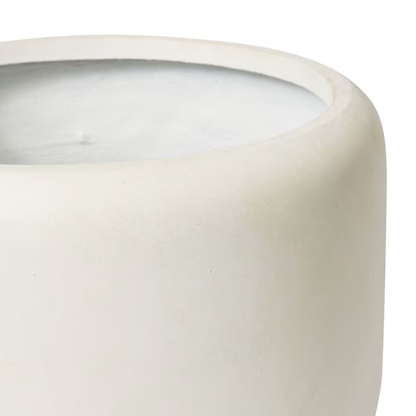Lightweight Low Fibrestone Garden Pot | Beige