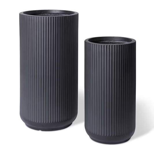 Tarian Tall Lightweight Fibrestone Garden Pot Planter | Black Kingdom Horticulture