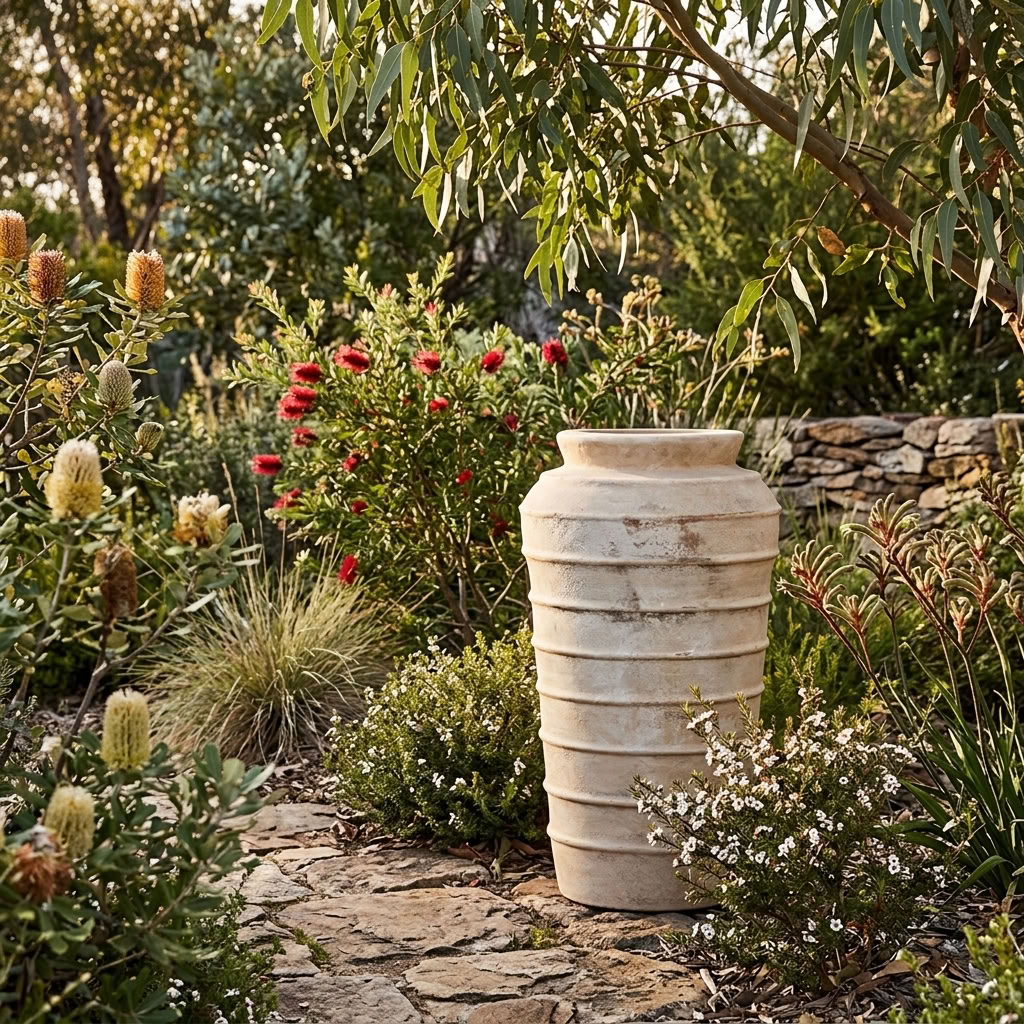 Outback Terracotta Hooped Classic Garden Pot Urn Kingdom Horticulture