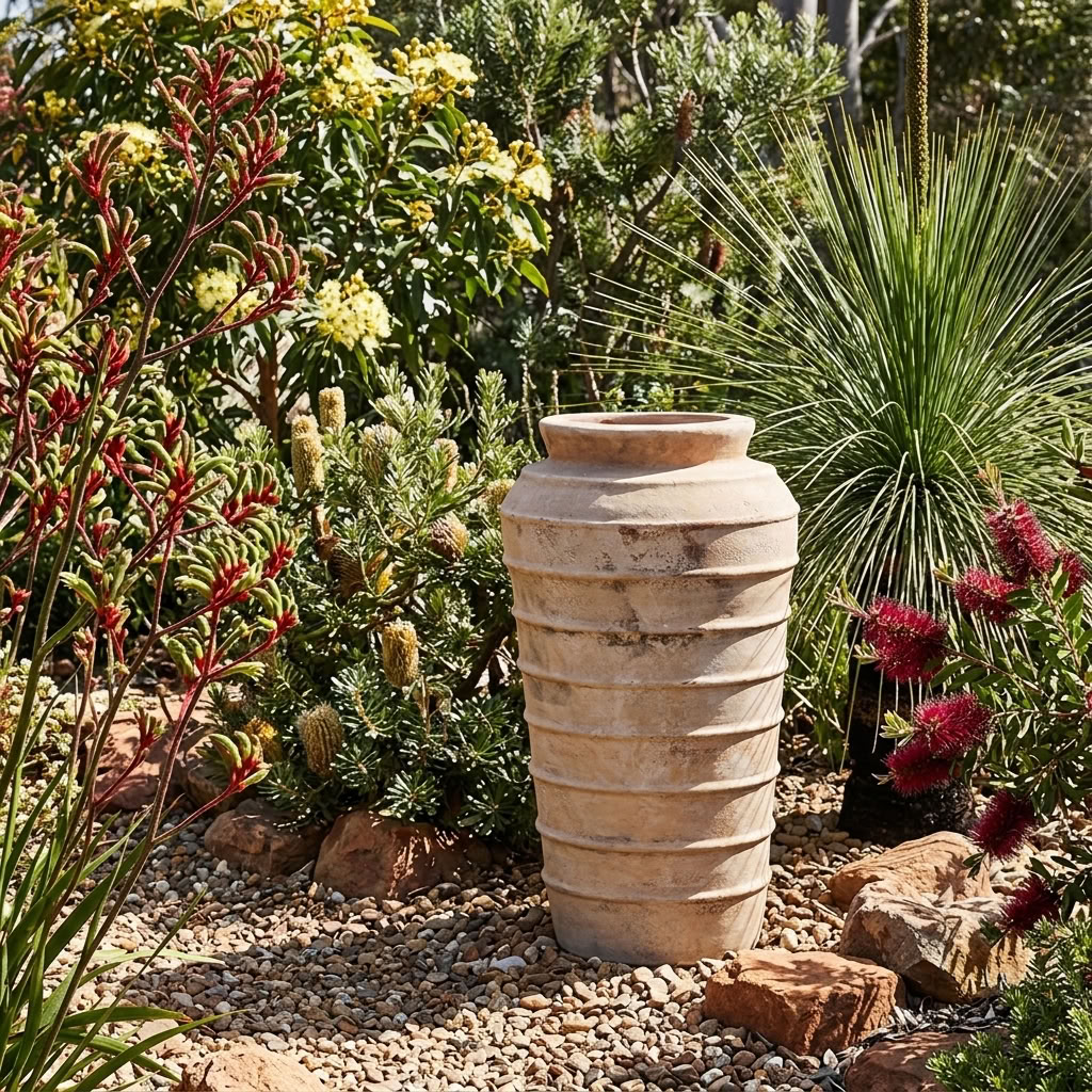 Outback Terracotta Hooped Classic Garden Pot Urn Kingdom Horticulture