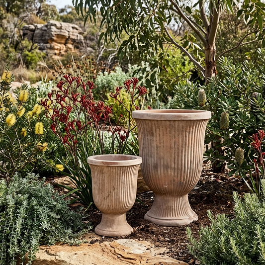 Outback Terracotta Oxford Tall Garden Pot Urn Kingdom Horticulture