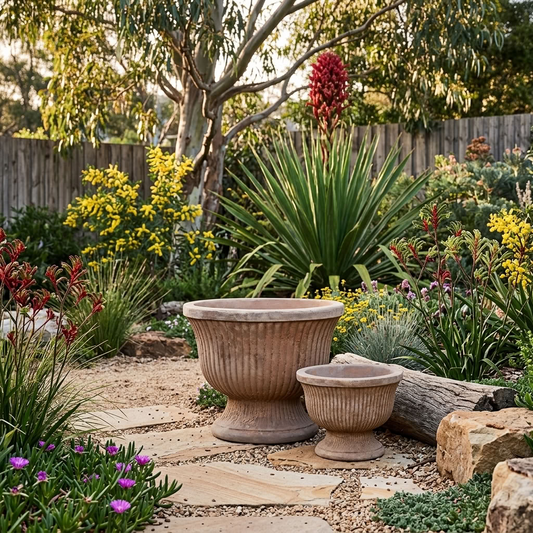 Outback Terracotta Oxford Squat Garden Pot Urn Kingdom Horticulture