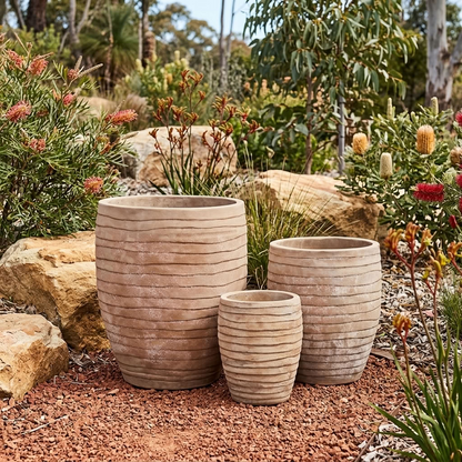 Outback Terracotta Layered Tall Garden Pots