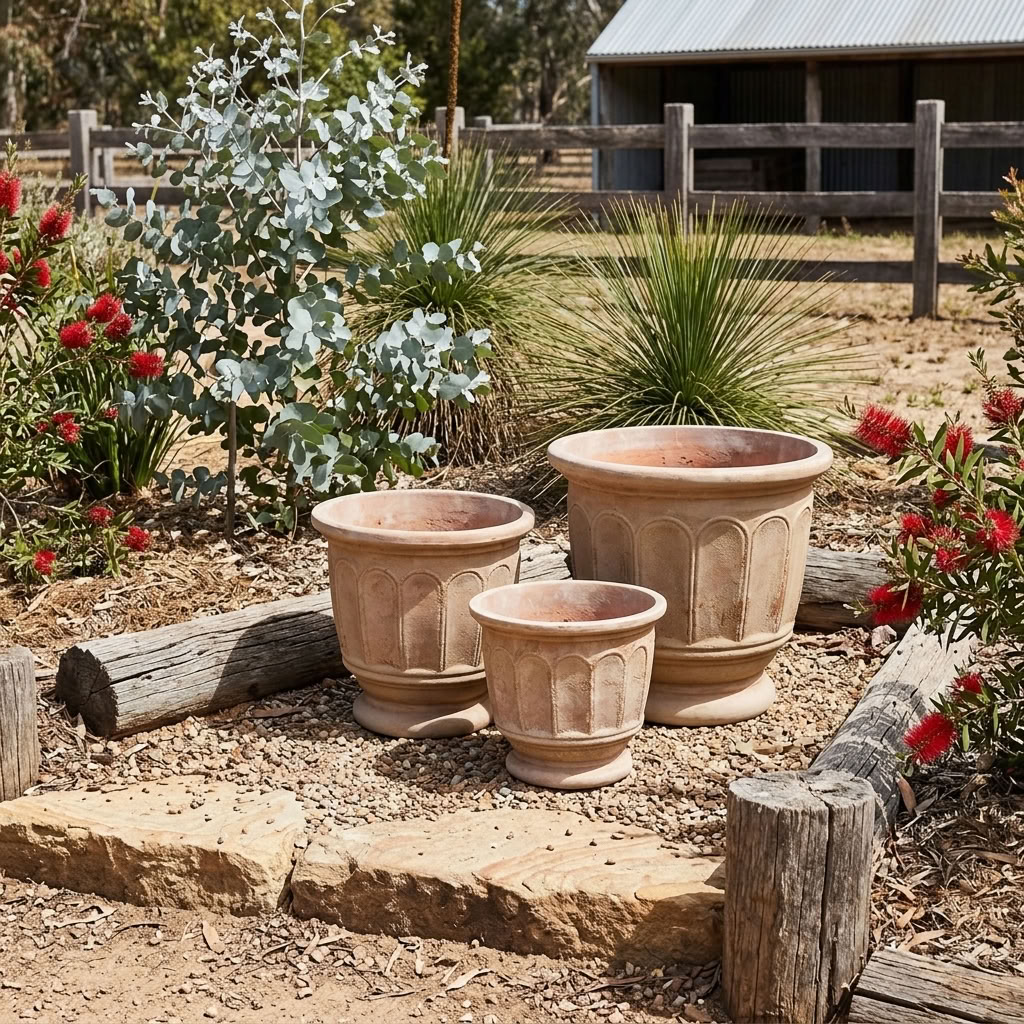 Outback Terracotta Fluted Garden Pots Urn Kingdom Horticulture
